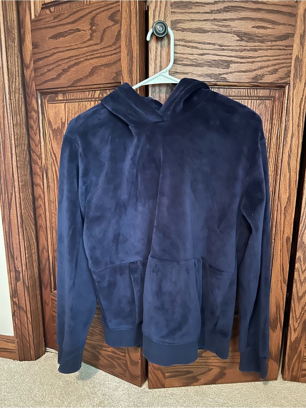 Athleta girl navy fuzzy hoodie.